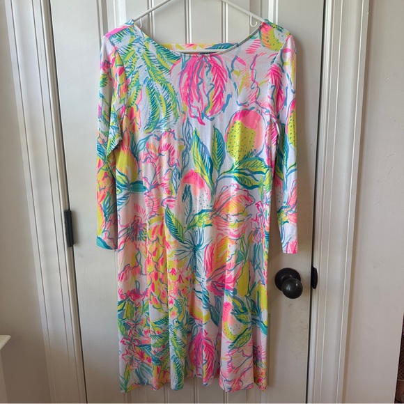 NWOT Lilly Pulitzer Ophelia Stretch Shift Dress Multi Fiesta Bamba Size M - Picture 2 of 4